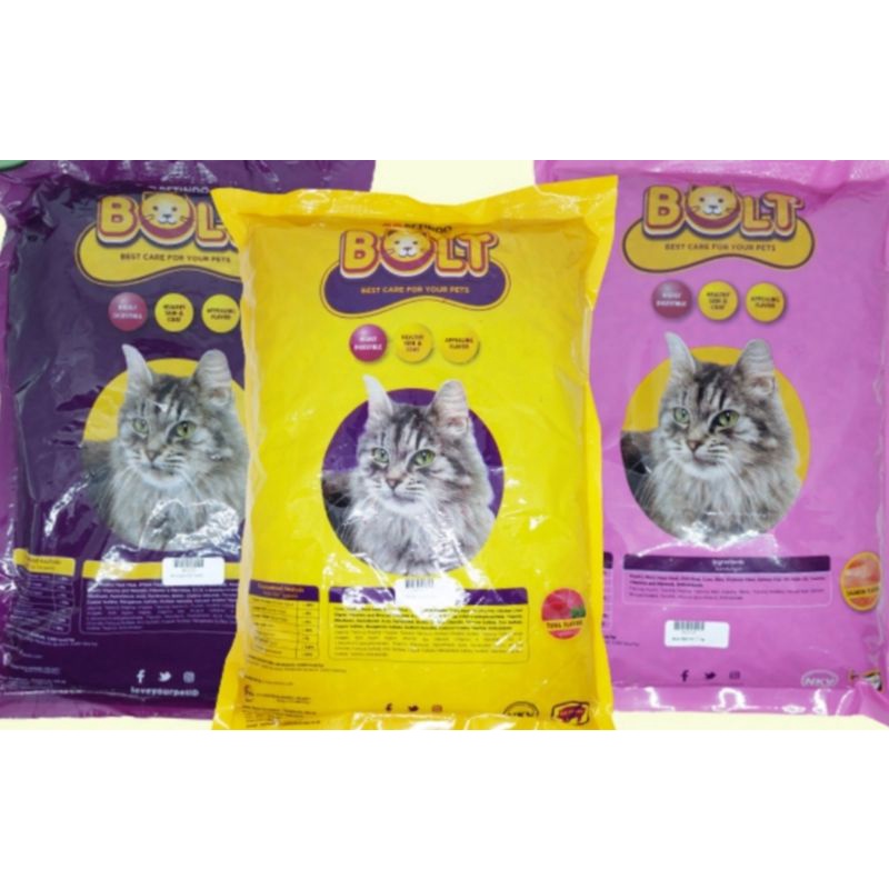 Bolt Makan kucing dewasa 800gr dan 1kg
