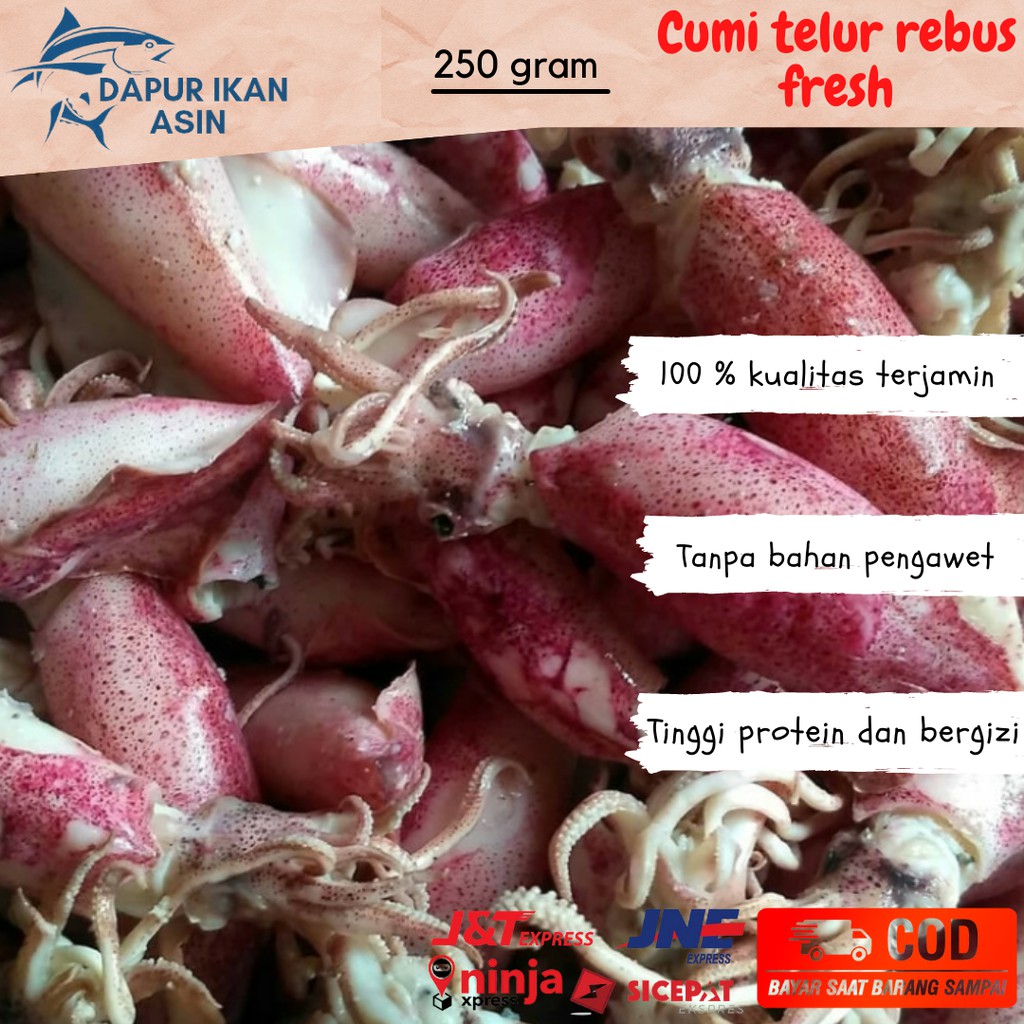 

Cumi Sotong Telor Asin Rebus 250 gr
