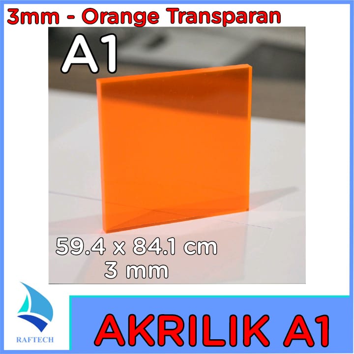 Akrilik / Acrylic A1 Tebal 3 mm Acrylic Orange Transparan Marga Cipta