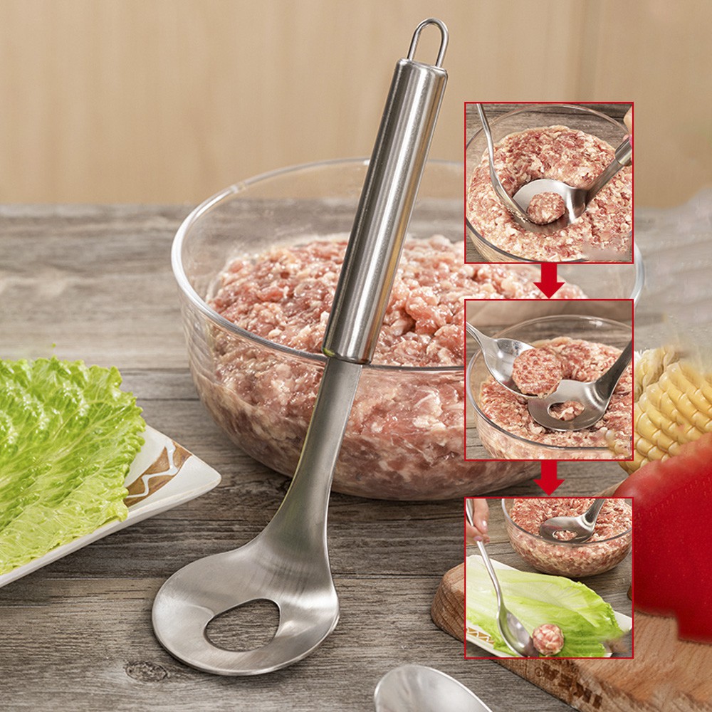 HOVELSHOP Meatball Maker Spatula Cetakan Bakso Bahan Stainless Anti Lengket