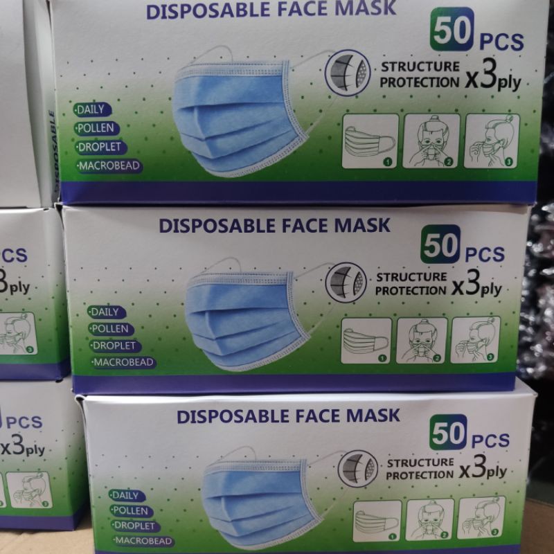 MASKER 3PLY ISI 50PCS || DISPOSABLE FACE MASK