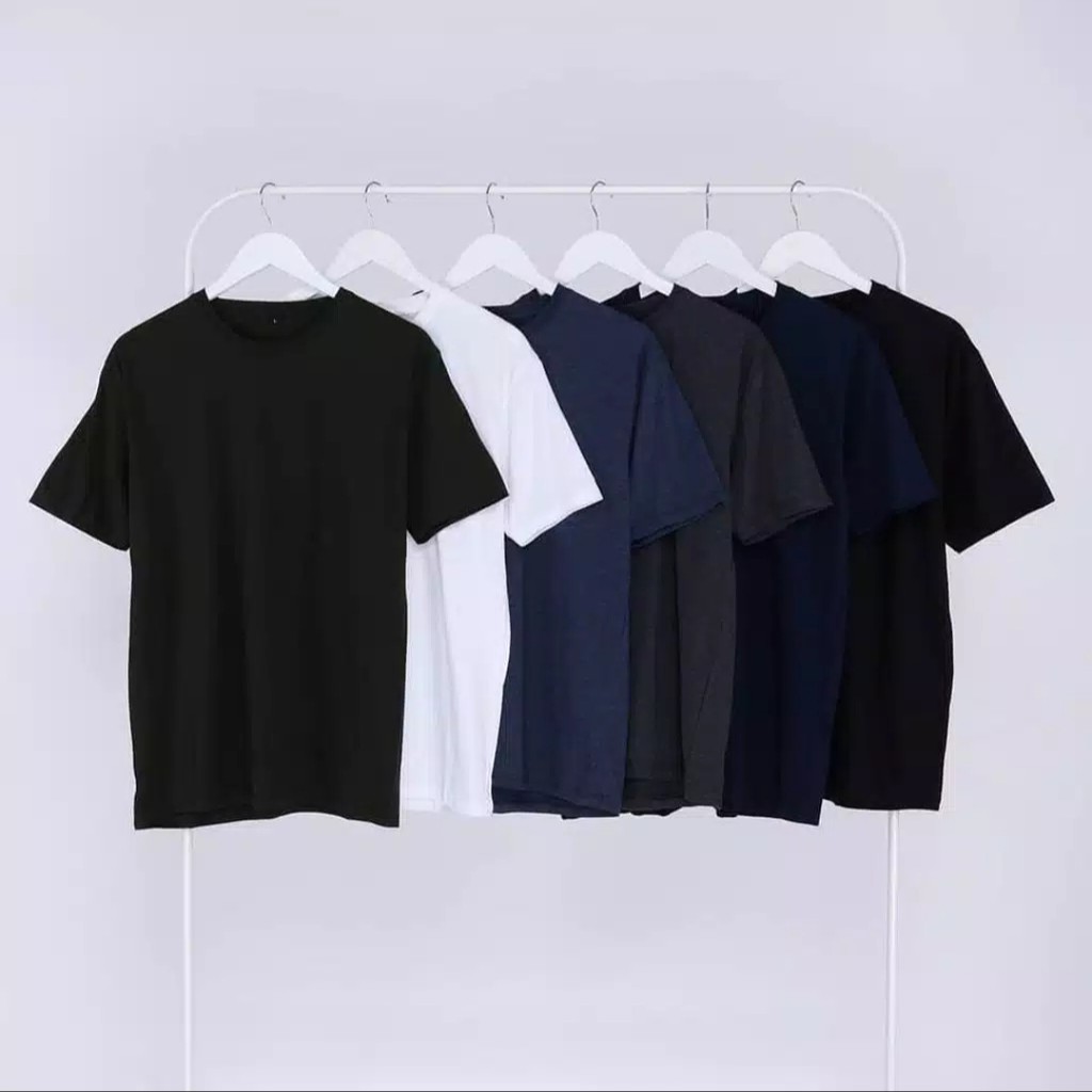 Kaos Polos Lengan Pendek Pria/Wanita Cotton Combed 30s Tanpa Jahitan Samping