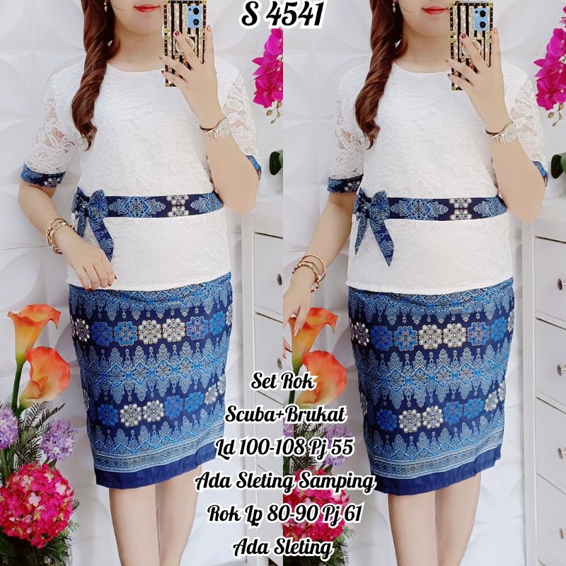 4541 #Set Rok Scuba Brukat Songket PREMIUM