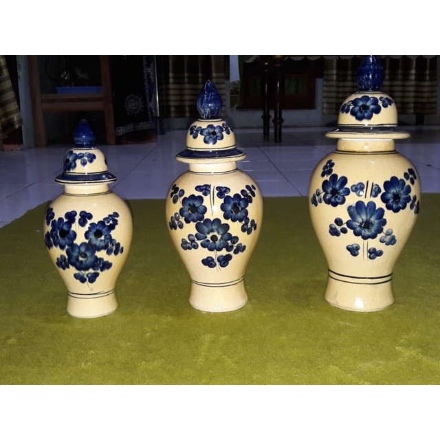 Gucci keramik set isi 3 / hiasan keramik / keramik bunga/ guci