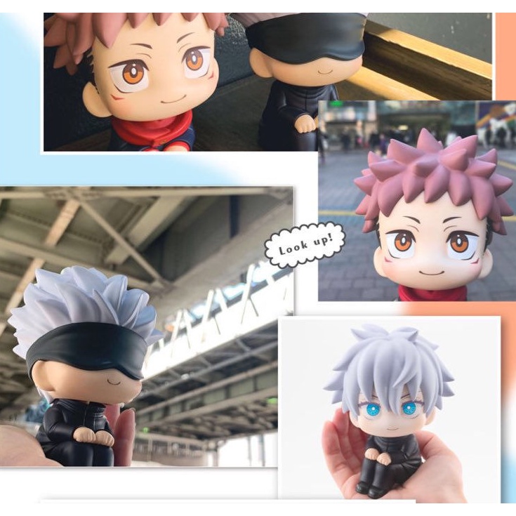 Action Figure Anime Jujutsu Kaisen Gojo Satoru Itadori Yuji Look Up Bahan Pvc