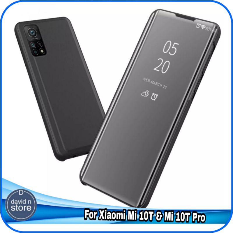 Casing Xiaomi Mi 10T Pro Flip Case Luxury Mirror Stand Holder Smart Cover Shockproof Flipcase Mi10T