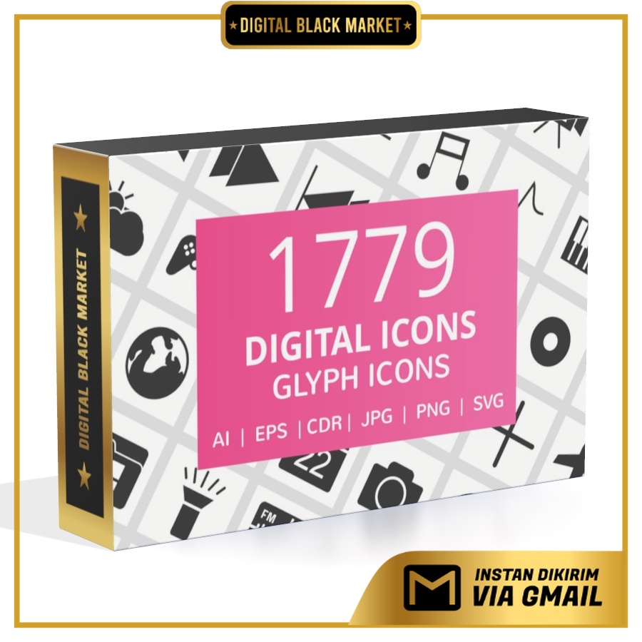 1779 Digital Glyph Icons - Vector Designs