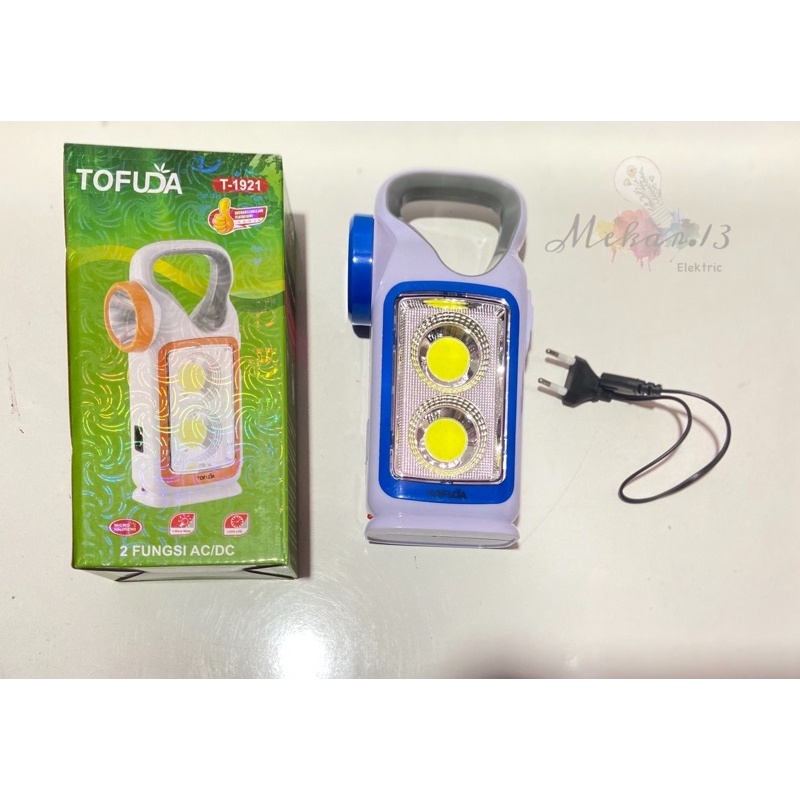 Senter Lampu Emergency 2 fungsi AC/DC Tofuda T-1921 5 Watt + 10 Watt x 2 Cob