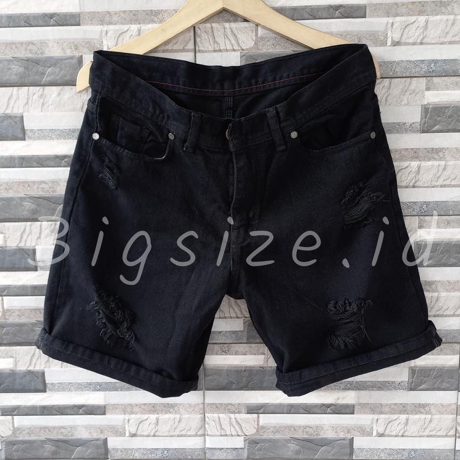 Paling Diminati celana jeans pendek pria sobek ripped terbaru jumbo big size 32 - 44