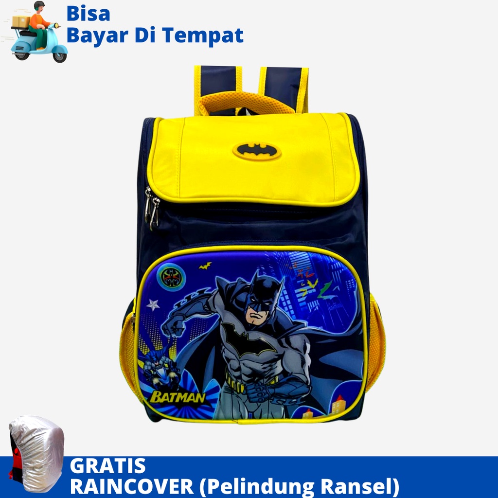 Tas Sekolah Anak SD Karakter Superhero FIBER DSTR-1002 Ukuran SD Ransel Anak