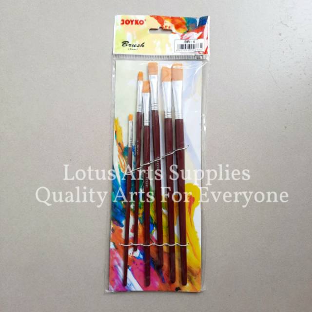 

HJK Kuas Lukis / Flat Brush Set BR-4 Joyko ( Acrylic/Oil/Watercolor )