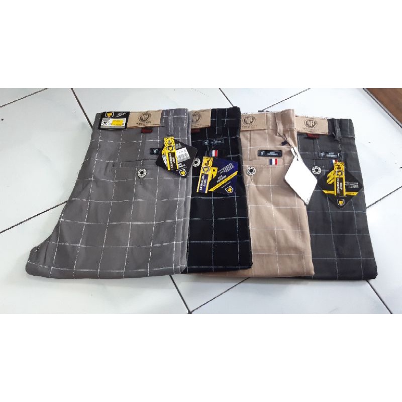 celana panjang tartan premium bahan melar