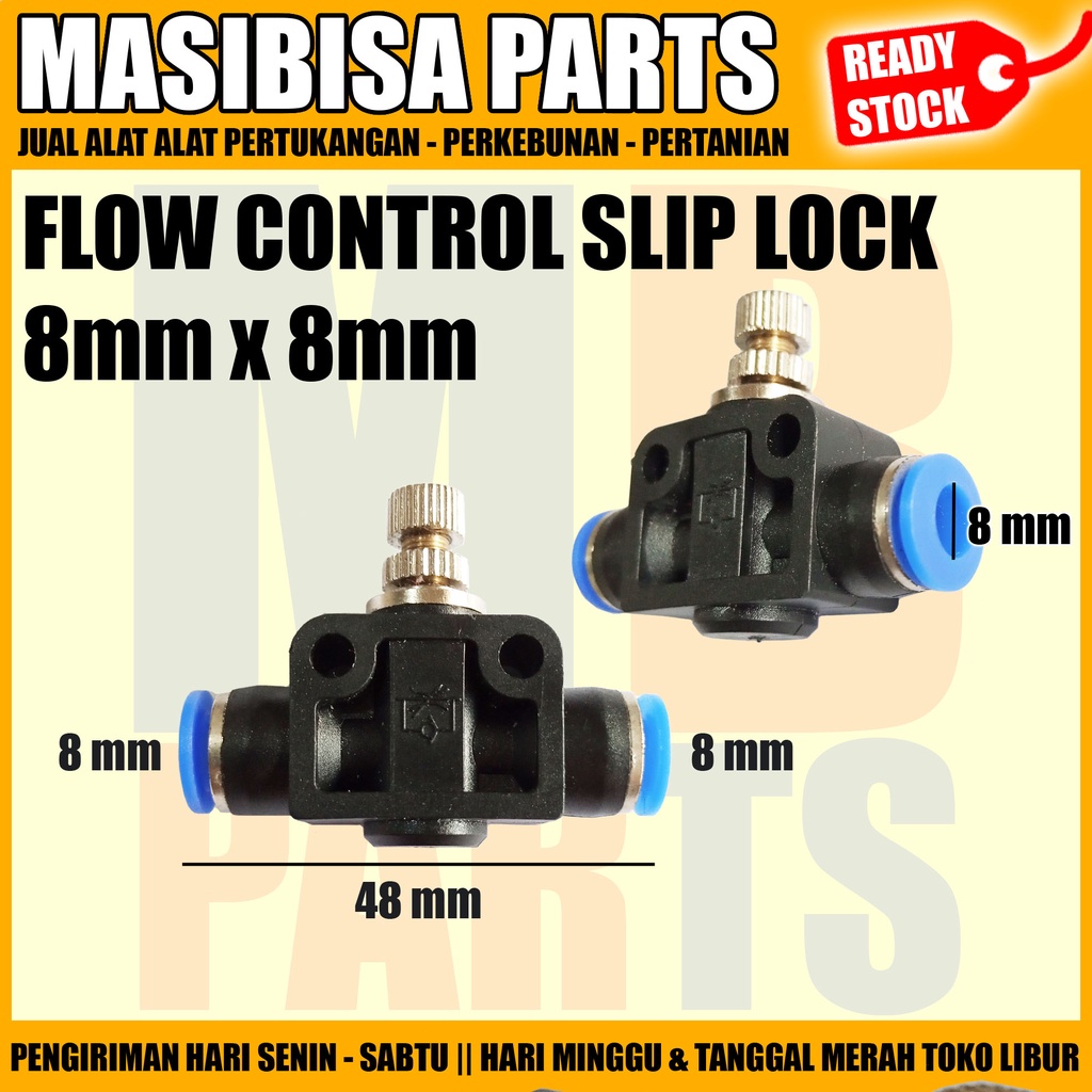 SLIP LOCK FITTING / PNEUMATIC / FLOW SPEED CONTROL SWITCH 8MM - 8MM