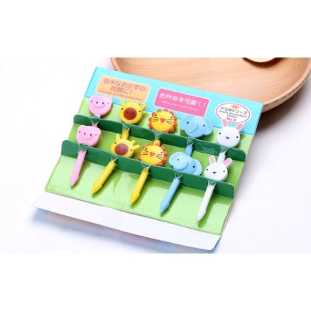 Sunshine 10pcs Garpu Buah Desain Binatang Lucu Untuk Anak