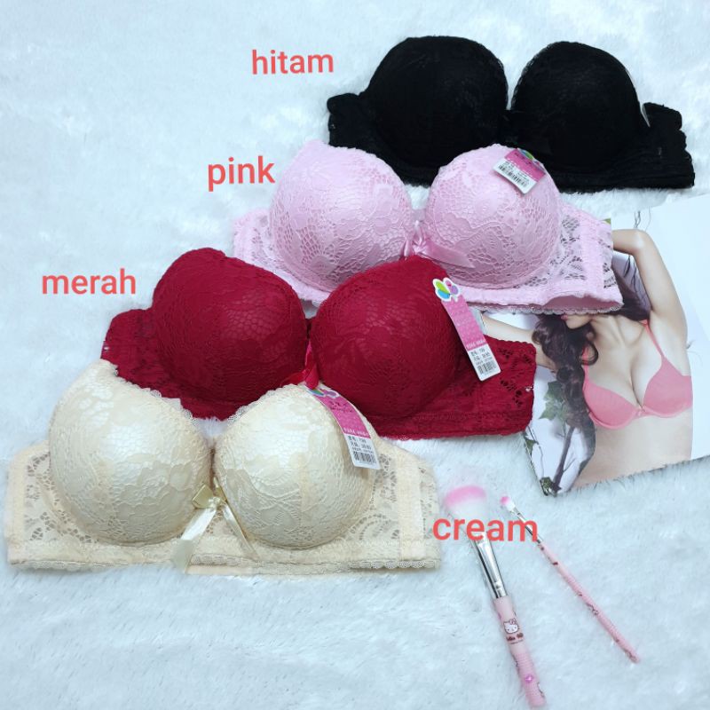 Bh Tanpa Kawat Busa Tipis Kait 3 Bra Brokat Busa Tipis Cup Kecil