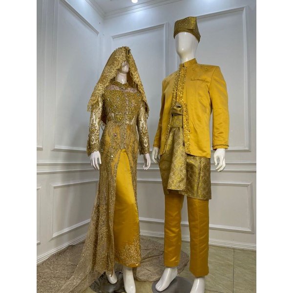 SALE..SALE PAKET KOMPLIT /!! COUPLE BAJU KEBAYA AKAD NIKAH/KEBAYA AKAD COUPLE BESKAP BRIDAL