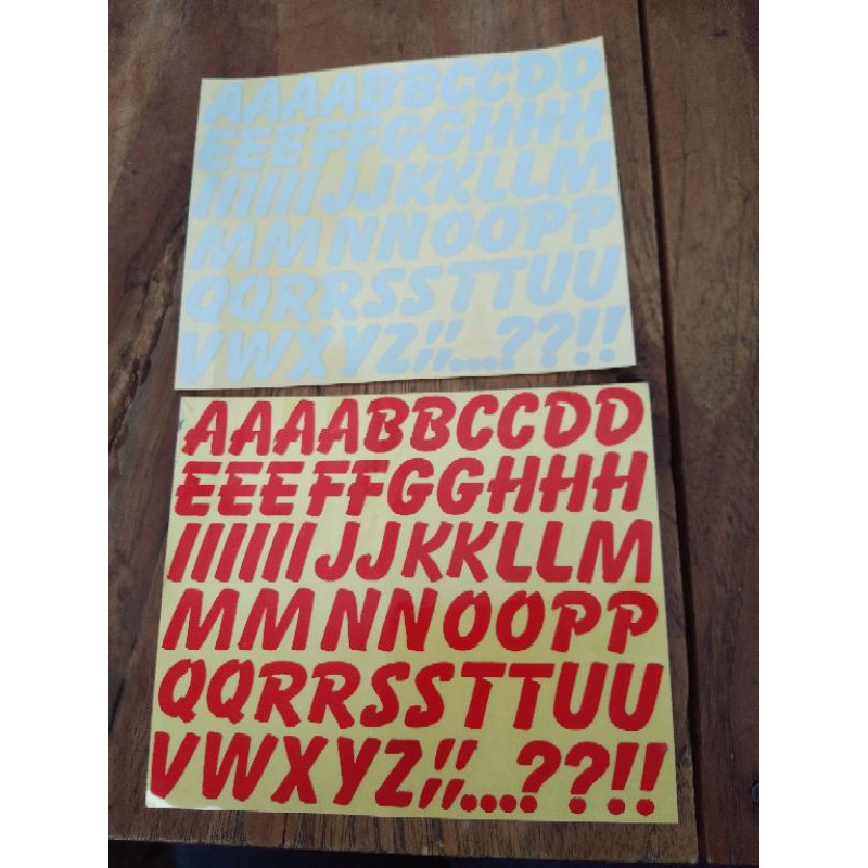 

Sticker timbul cuting Abjad 8x10