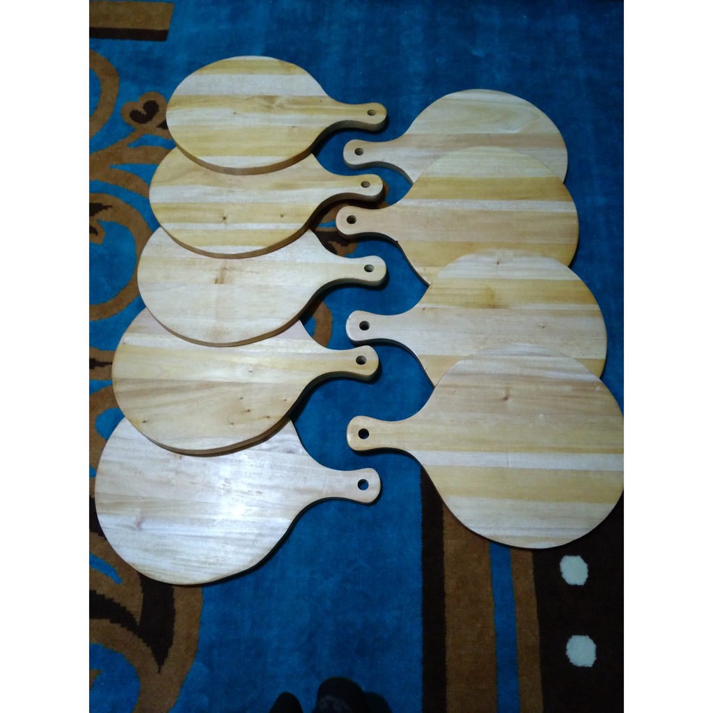 Talenan Kayu Mahoni Diameter 30 cm / Wooden Cutting Board / Talenan Pizza