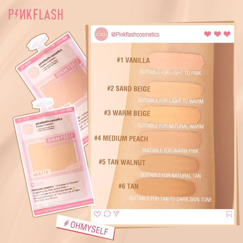 Pinkflash Foundation Sachet Matte Travel Size