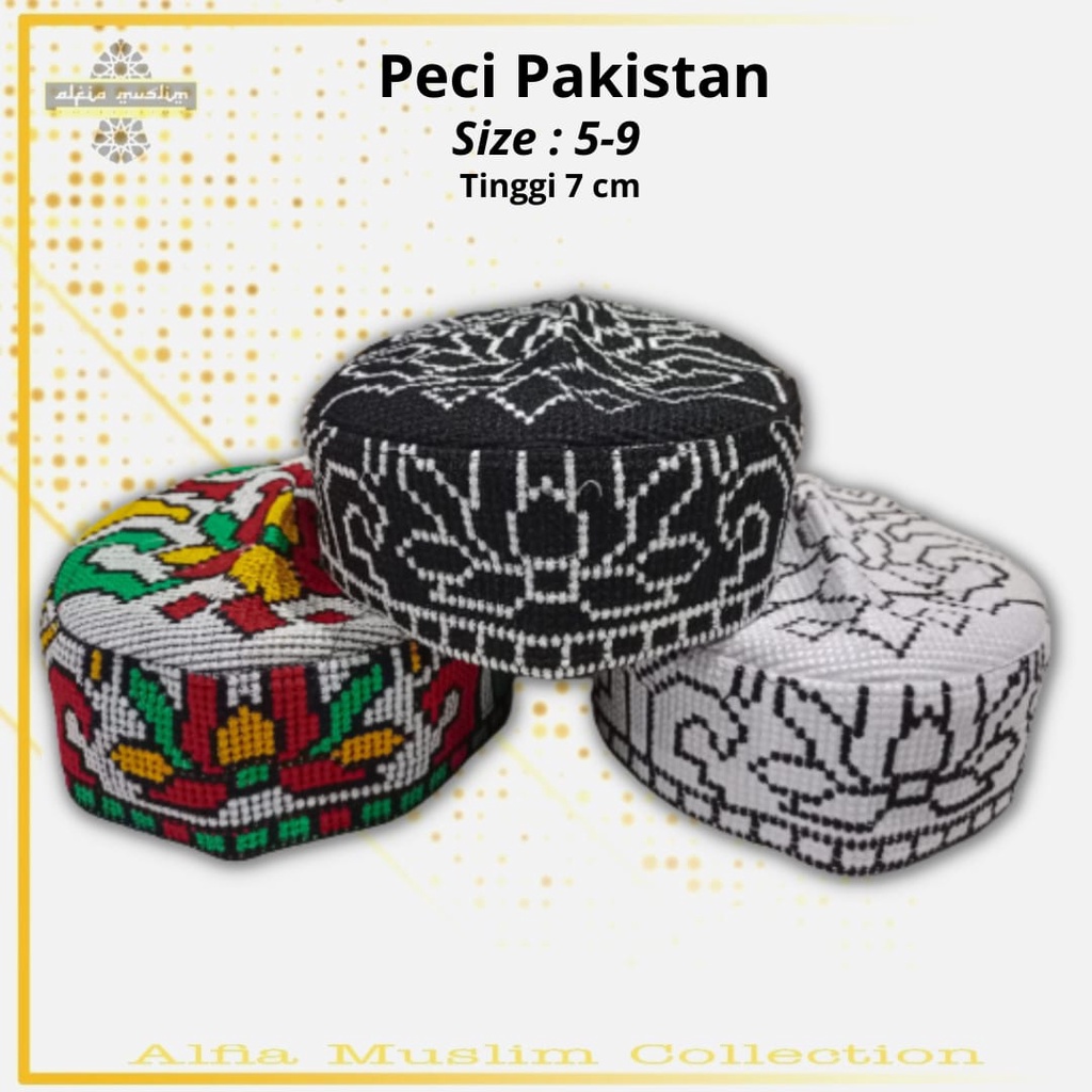 Peci Pakistan/Kopiah Pakistan/Peci Pakistan Full Bordil