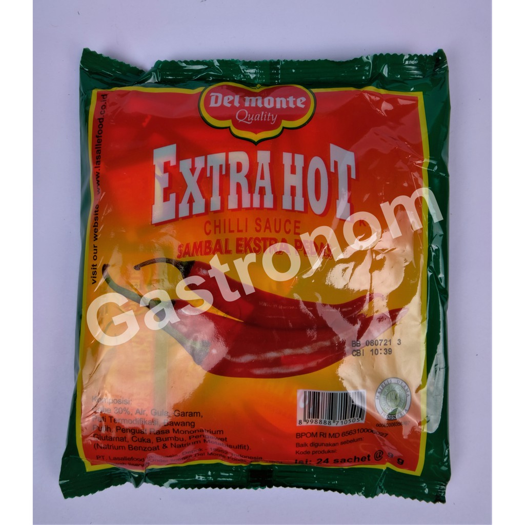 

Delmonte Extra Hot Chili Sauce / Sambal Extra Pedas Sachet 24's x 9 gr