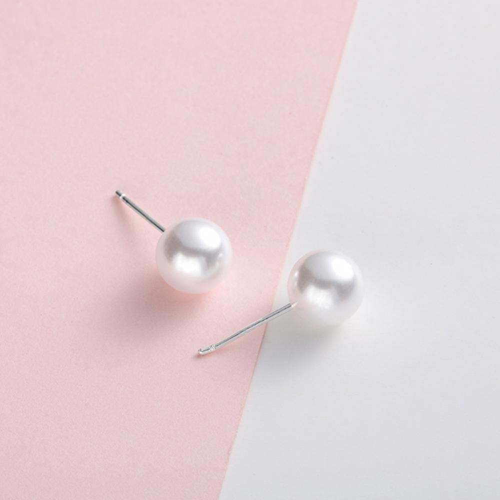 Timekey Anting Tusuk Mutiara Putih Simple Serbaguna Untuk Wanita A1K9