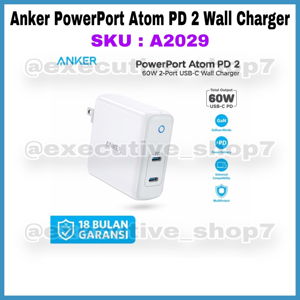 Anker PowerPort Atom PD 2 Wall Charger - SKU : A2029