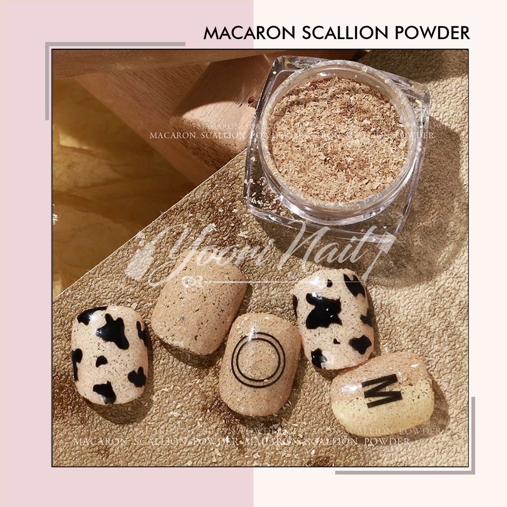 Macaron scallion powder set 6 warna maccaron serbuk dekorasi nail art