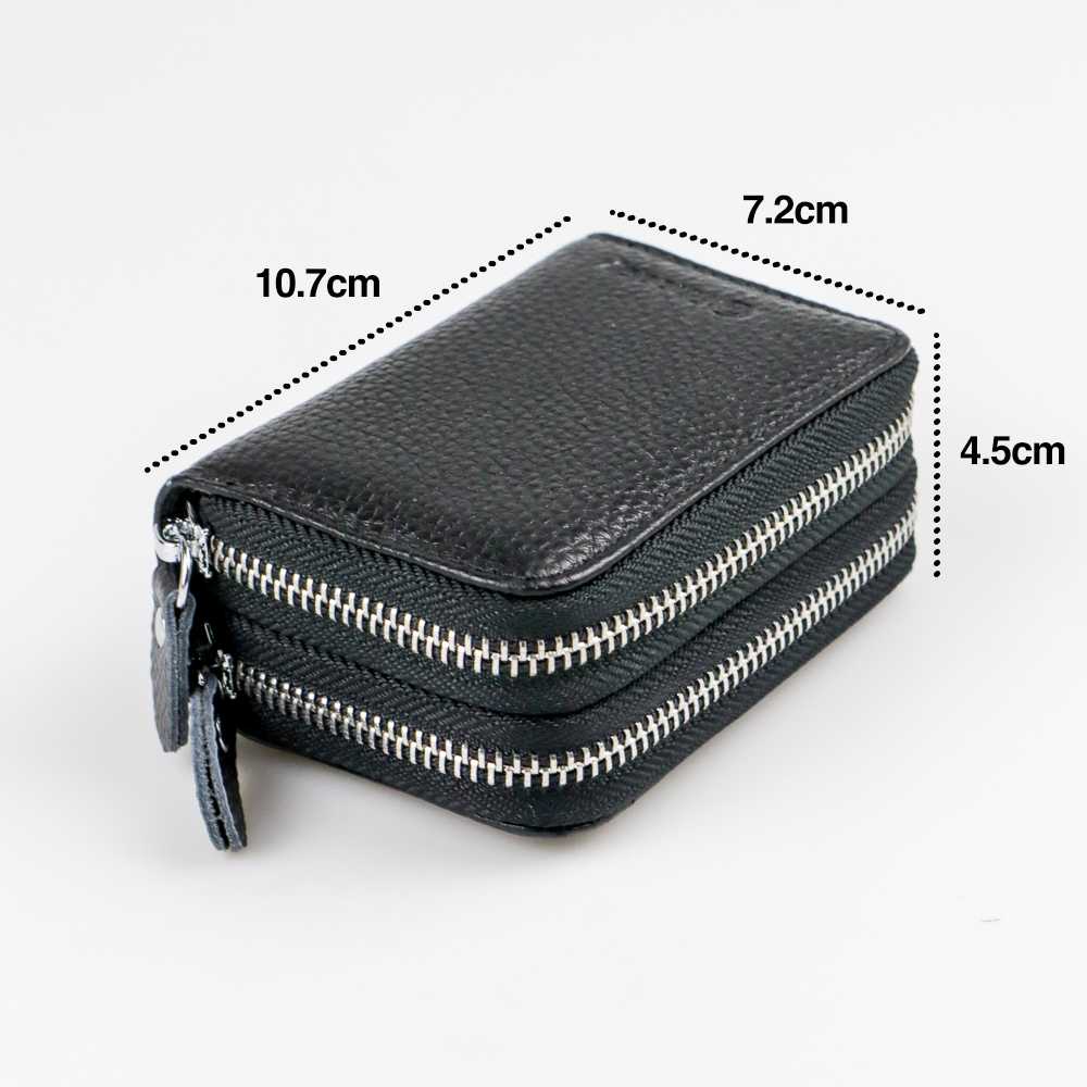 Dompet Kartu Kulit PU Anti RFID Berkualitas Murah Bagus Awet Tahan Lama / Dompet Kartu atm, kartu kredit, kartu belanja, kartu flash Dompet Wanita Simpel elegan estetik aesthetic Lucu mini 2 Retsleting Anti Magnetik / Dompet Mini Cewek Remaja Dewasa