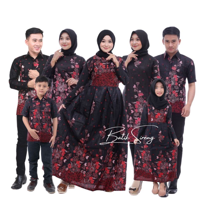 [FREE HIJAB] BATIKCOUPLE KELUARGA sania ruffle ori ndoro jowi dnt BATIK COUPLE KELUARGA MOTIF SAKURA