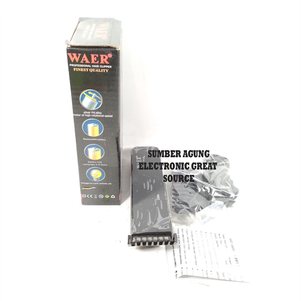 Waer Pemotong Rambut Pria WA216 Profesional Hair Clipper Cas Charge Sepatu Lengkap