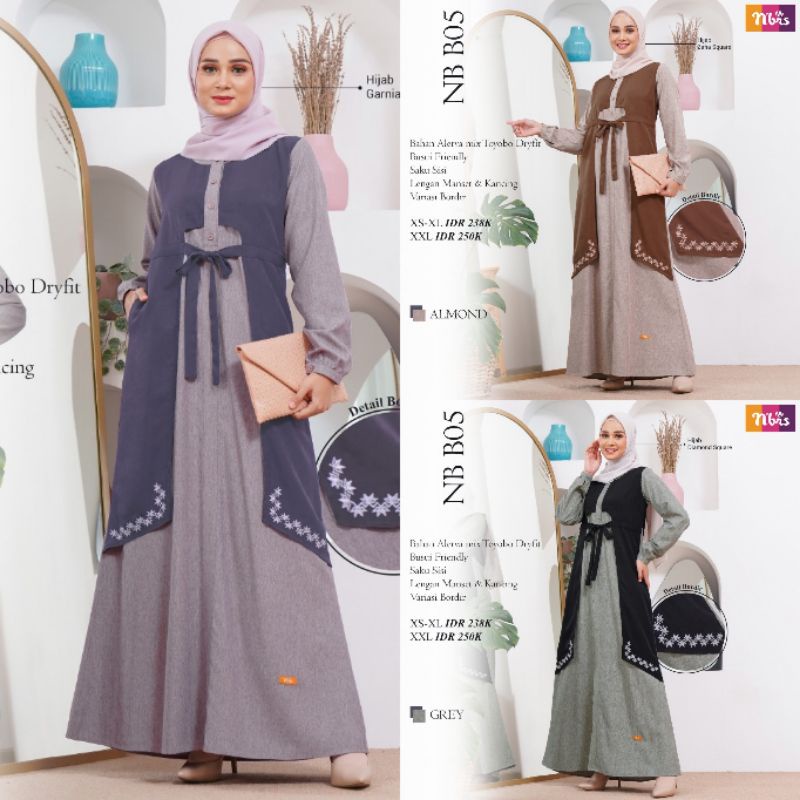NIBRAS GAMIS NB B05/ NBB 05 Almond, Grey & Lavender