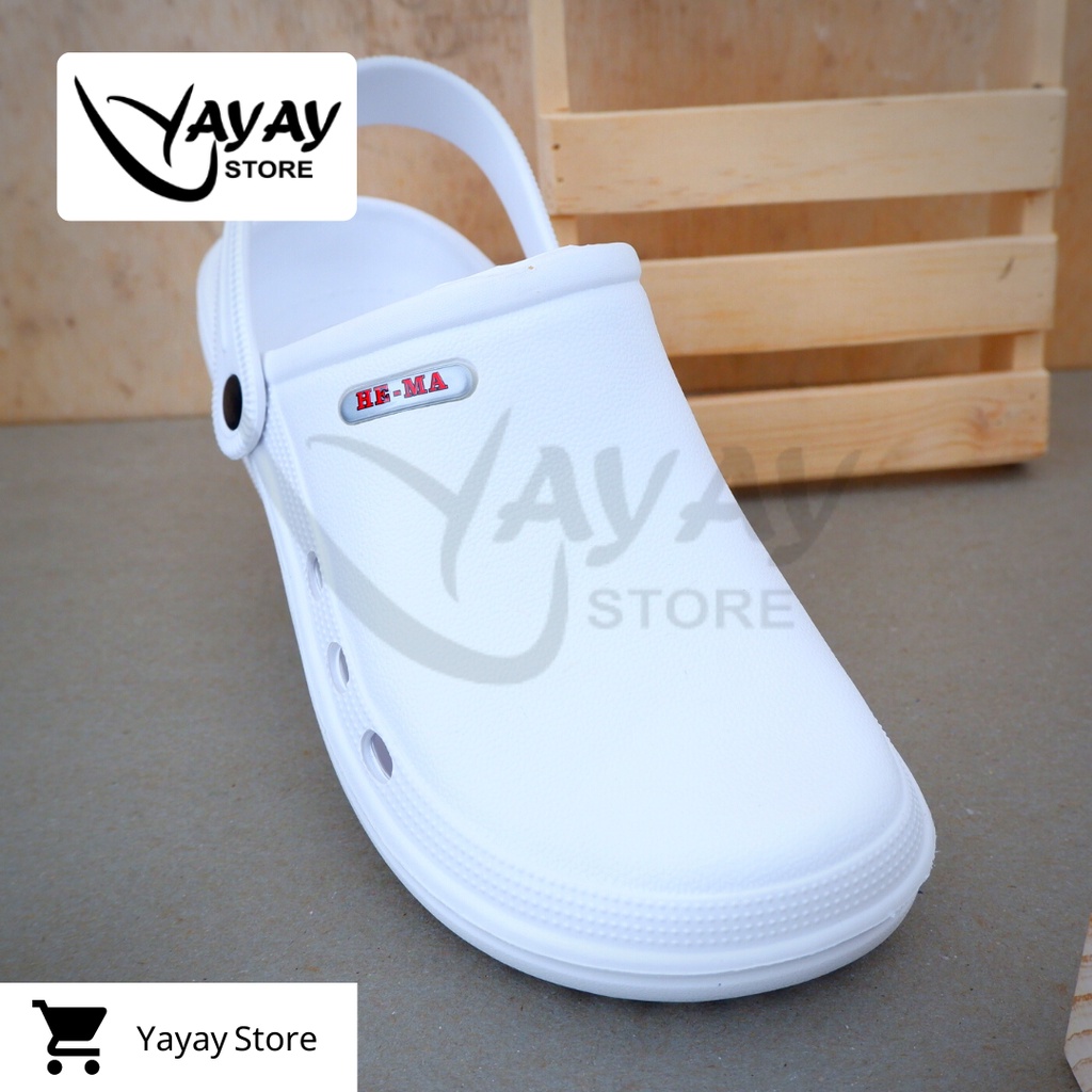 Sandal Sepatu Kodok Putih SANDAL MEDIS/DOKTER Sandal KODOK Putih Sendal PERAWAT Putih size 36 s/d 44