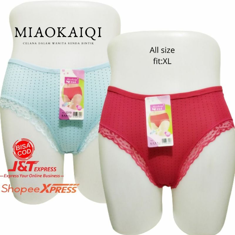 MIAOKAIQI l Celana Dalam Renda Bintik Celana Dalam Wanita /MIAOKAIQI 3319 FREE SIZE