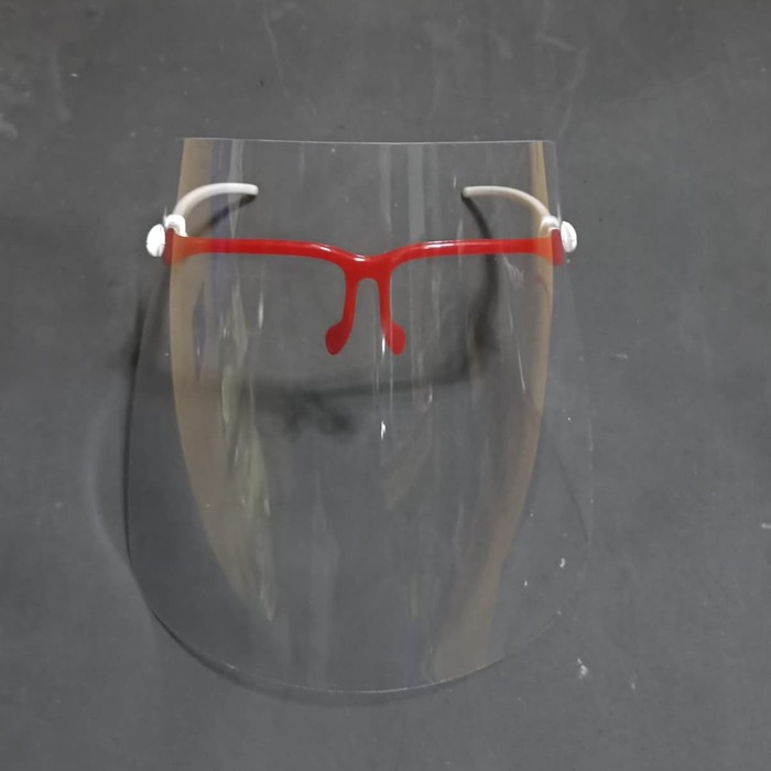 Face shield kacamata murah frame merah putih