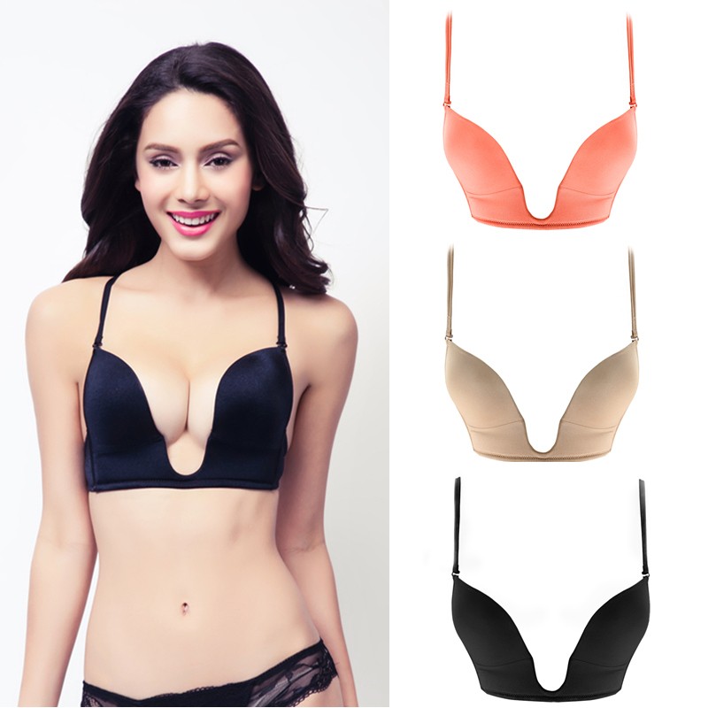 TBI BH UNIK PESTA SEXY - DEEP U PUSH UP BRA BACKLESS WITH DIAMOND STRAP &amp; PAD