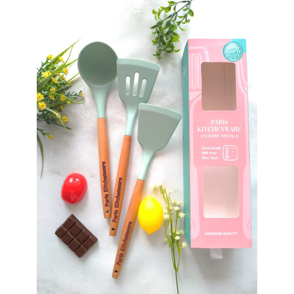 Silicone Spatula sutil Anti Panas Paris Kitchenware silikon sudip