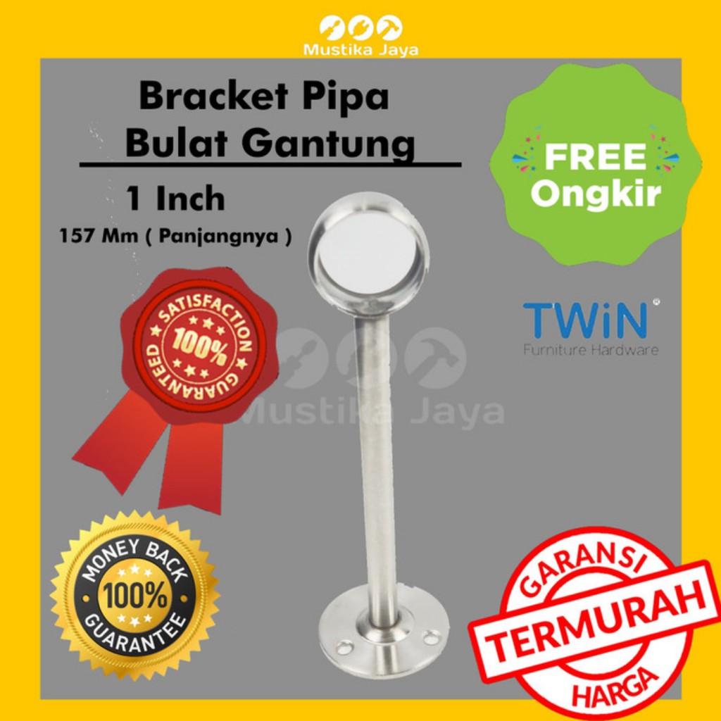 Bracket Pipa Bulat Gantung Tiang