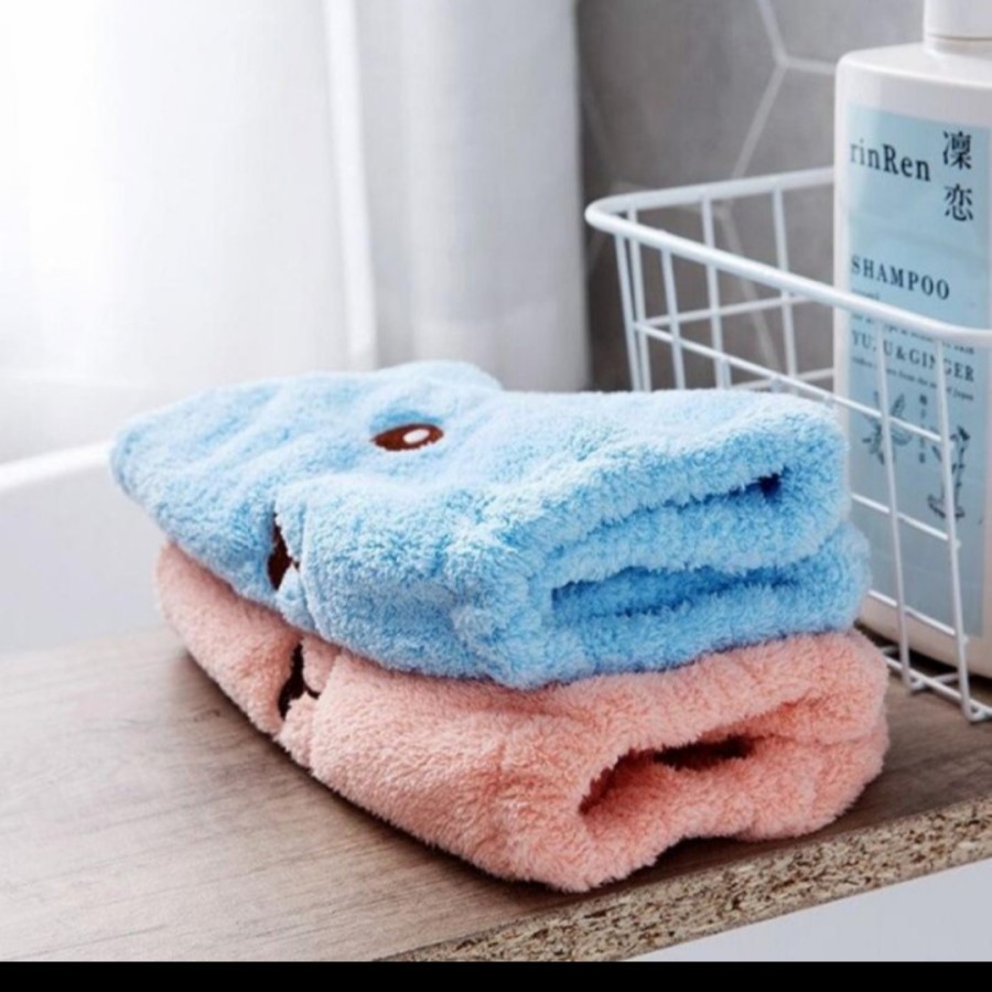 Handuk Keramas Bear Microfiber Magic Towel Kamar Mandi Karakter Rambut