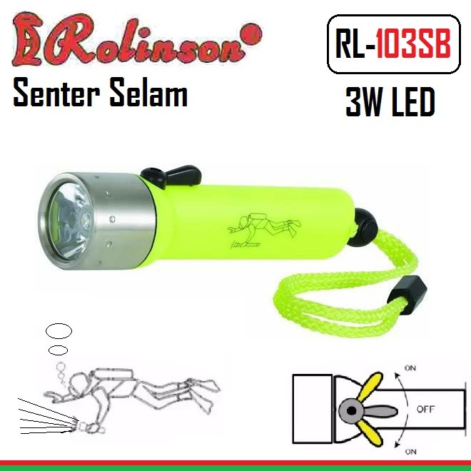 COD Senter Selam Anti Air Diving Flash 3W LED Rolinson RL-103SB