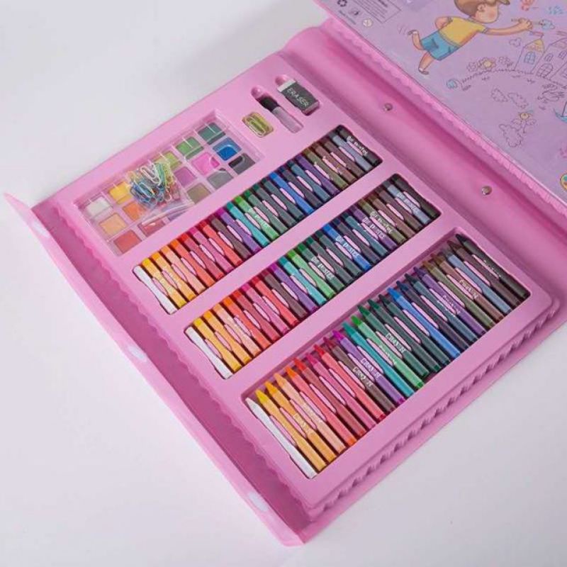 MJ88 Crayon Set 208 Pcs Alat Lukis Set Peralatan Menggambar Anak Super Murah