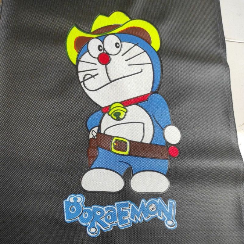 kulit sarung jok motor gambar doraemon koboi