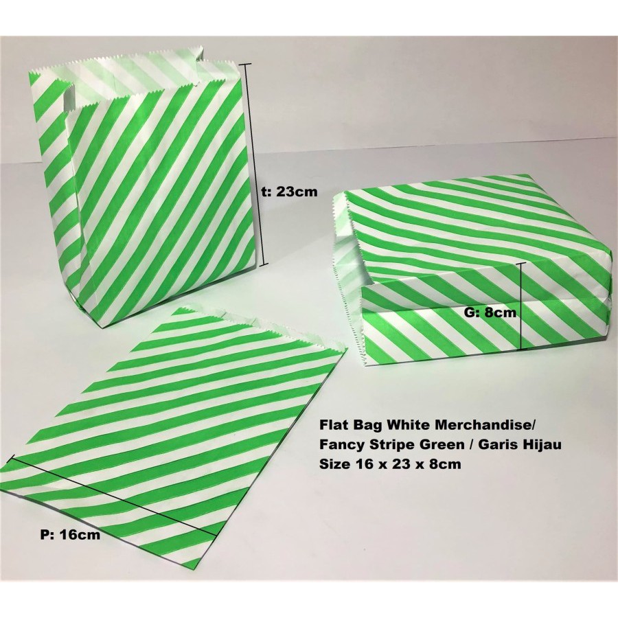 Jual Kantong Kertas Makanan Food Packaging Bungkus Paperbag Flat Kantong Kertas Warna Hijau