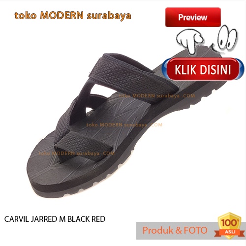 CARVIL JARRED M BLACK RED sandal pria sandal jepit jempol