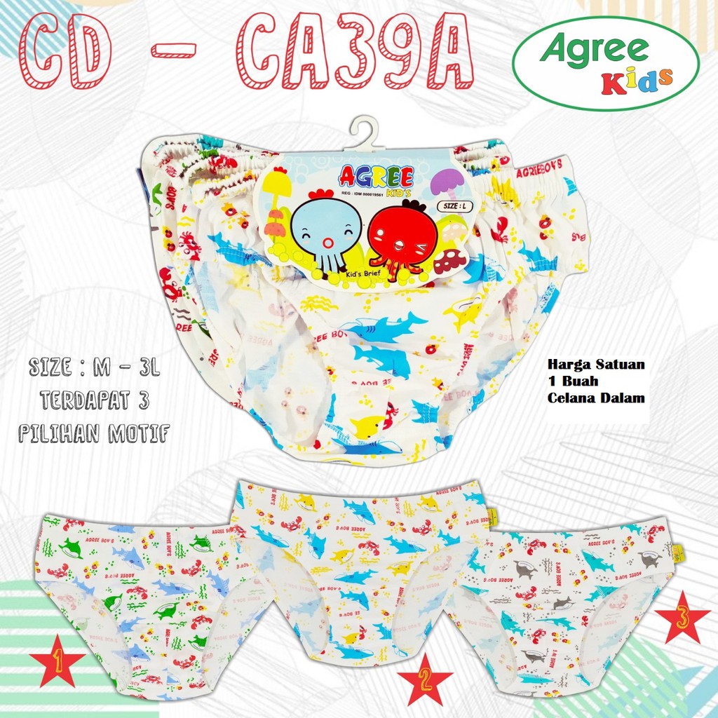 Celana Dalam Segitiga Katun Agree Anak Laki-Laki CA39 &amp; CA40 / CD Anak Cowok / CD Kids Anak Pria