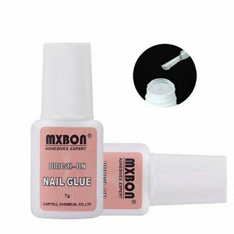 MXBON Nail Tip Glue LEM KUKU PALSU with brush MX Bon Lem Kuku Palsu Super awet bestt