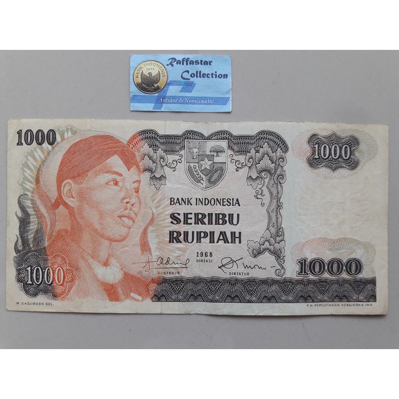 uang 1000 sudirman 1968 VF