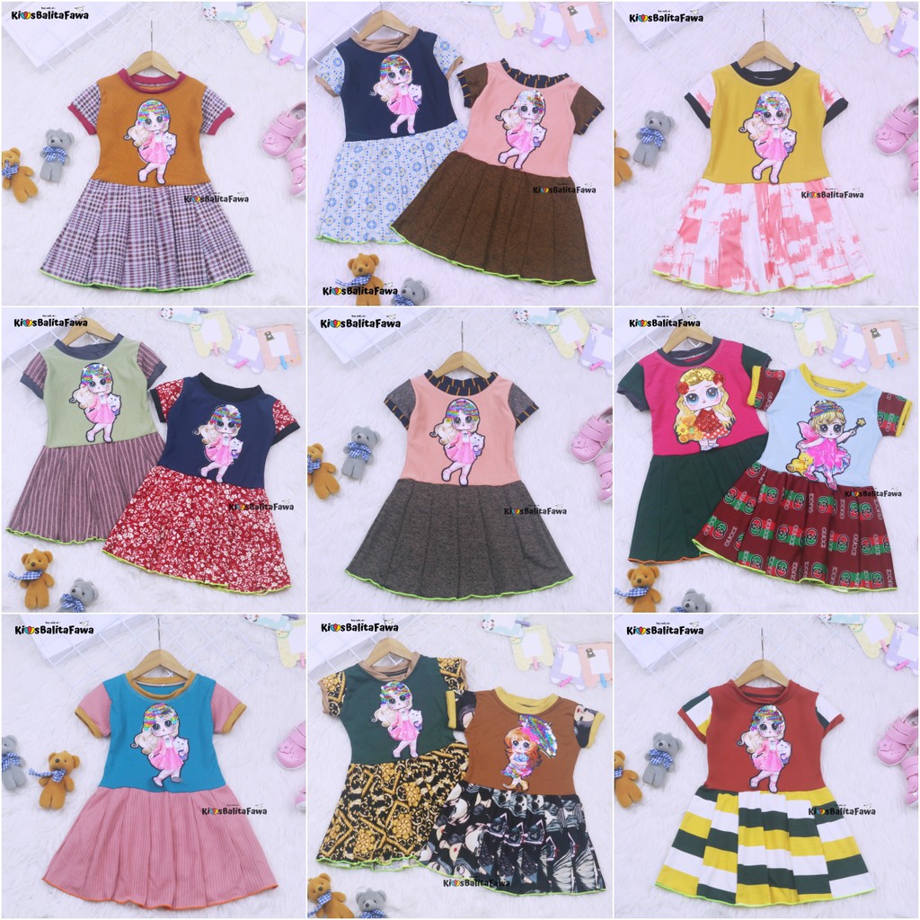 (BISA COD) Dress LED DOLL uk 1-6 Tahun / IMPORT Dres Baju Anak Perempuan Gaun Pesta Premium Balita