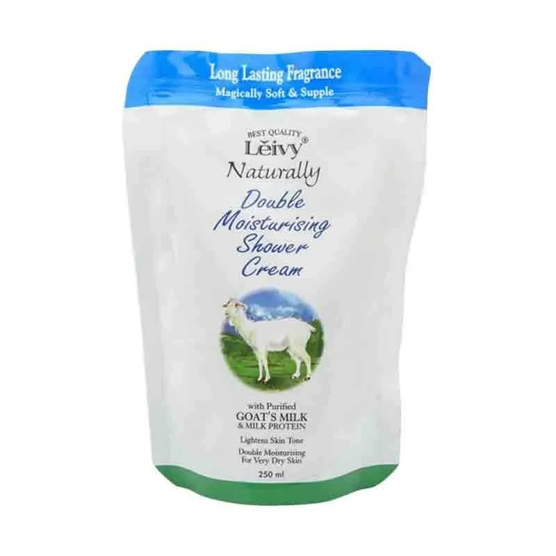 Leivy Goat Milk Shower Cream Ref 450ml / 250ml // Sabun Susu Domba