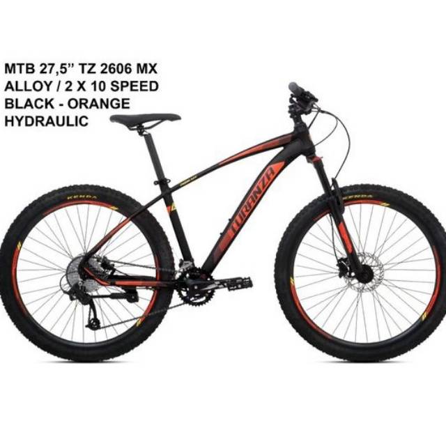 Sepeda Mtb Turanza 2606 MX 2x10Sp Vertex Alloy Sepeda Mtb 27.5 Hidrolik - Inner Cable -fork lock